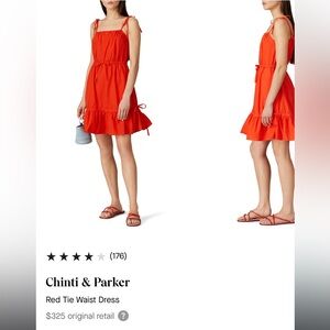 Chinti & Parker Red Tie Waist Dress – Size 4